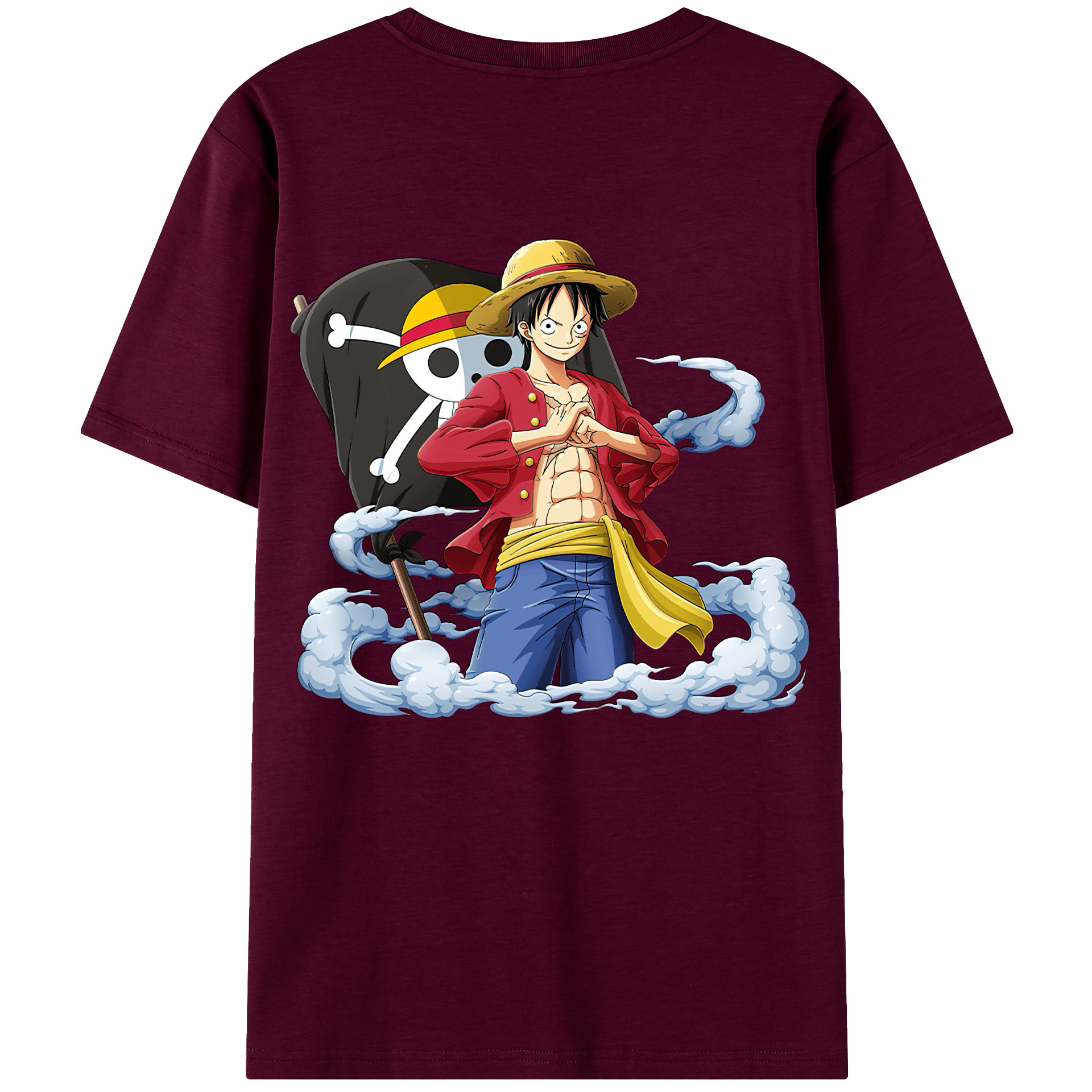 ワンピース モンキー・D・ルフィ ONE PIECE Monkey D. Luffy レディース半袖Tシャツ(バックプリント)